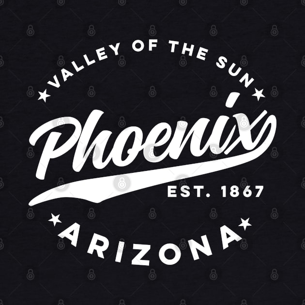 Vintage Phoenix Arizona Valley of the Sun City White by DetourShirts